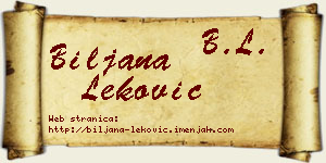 Biljana Leković vizit kartica